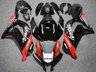 Cheap 2016-2020 Kawasaki ZX10R Motorcycle Fairings - Glossy Black Red White KHAN Spark