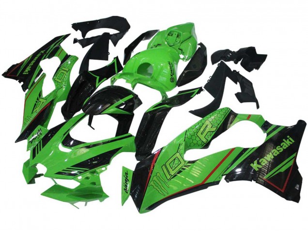 2021-2025 Kawasaki ZX10R Motorcycle Fairings - Green Glossy Black