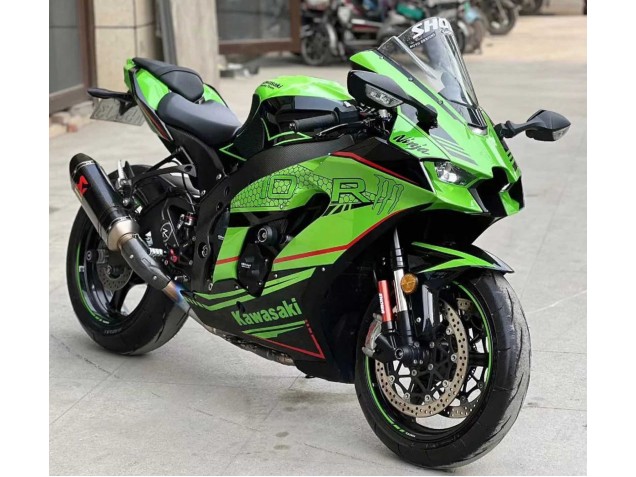 2021-2025 Kawasaki ZX10R Motorcycle Fairings - Green Glossy Black