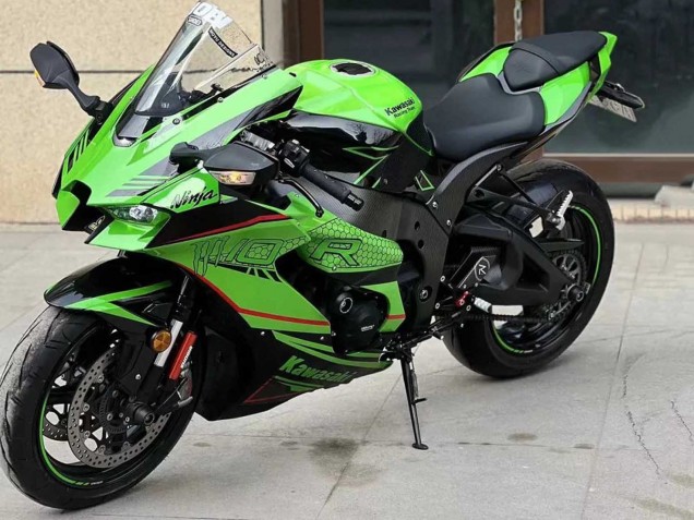 2021-2025 Kawasaki ZX10R Motorcycle Fairings - Green Glossy Black