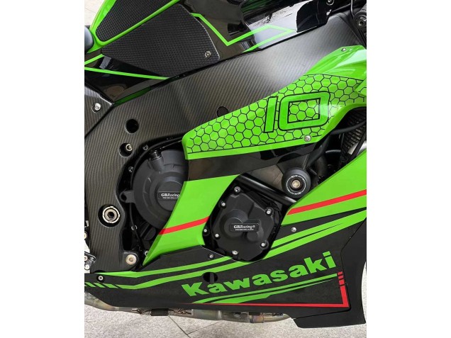 2021-2025 Kawasaki ZX10R Motorcycle Fairings - Green Glossy Black