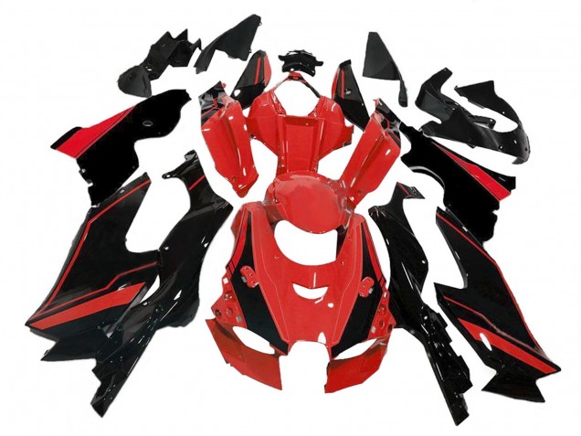 2021-2025 Kawasaki ZX10R Motorcycle Fairings - Red Glossy Black