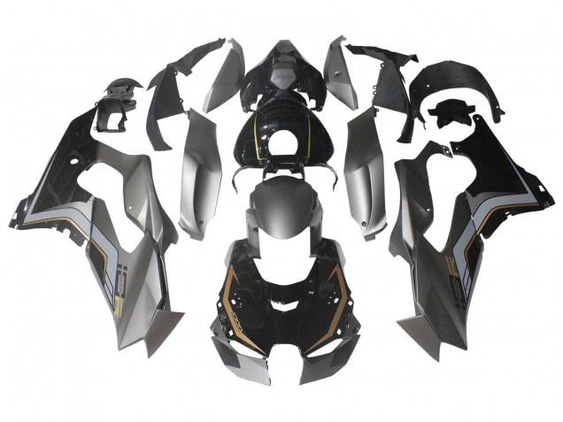 2021-2025 Kawasaki ZX10R Motorcycle Fairings - Black Grey Gold