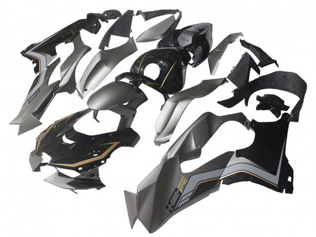 2021-2025 Kawasaki ZX10R Motorcycle Fairings - Black Grey Gold