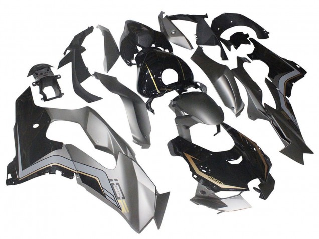 2021-2025 Kawasaki ZX10R Motorcycle Fairings - Black Grey Gold
