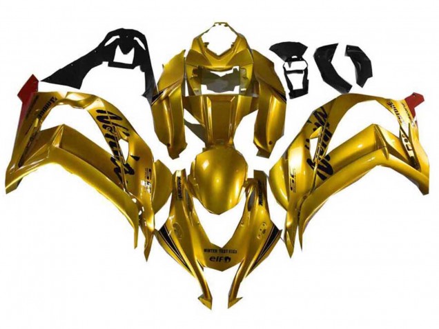 2021-2025 Kawasaki ZX10R Motorcycle Fairings - Gold Black