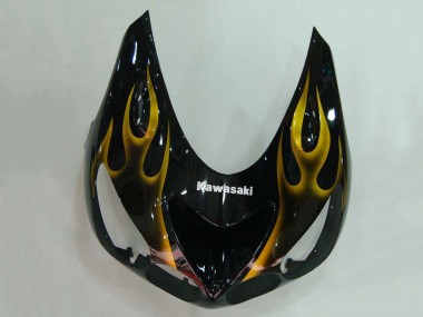 Cheap 2006-2011 Kawasaki ZX14R ZZR1400 Motorcycle Fairings - Glossy Black Gold Flame