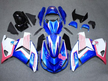 Cheap 2006-2011 Kawasaki ZX14R ZZR1400 Motorcycle Fairings - Blue White Pink
