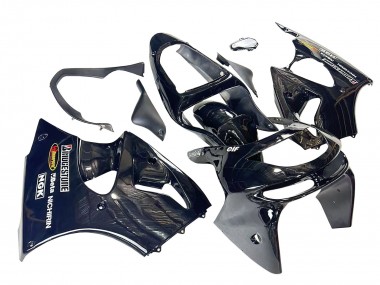 Cheap 1998-1999 Kawasaki ZX6R Motorcycle Fairings - Glossy Black Yellow Elf Bridgestone