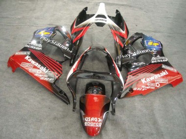Cheap 2000-2002 Kawasaki ZX6R Motorcycle Fairings - White Red Black PlayStation 2