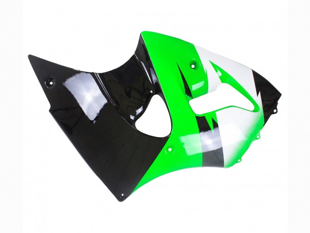 1998-1999 Kawasaki ZX6R Motorcycle Fairings - Green White Glossy Black