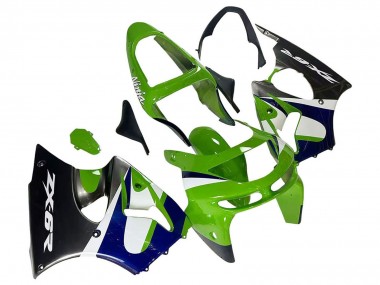 Cheap 1998-1999 Kawasaki ZX6R Motorcycle Fairings - Green White Blue Silver Glossy Black