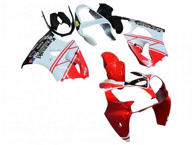 2000-2002 Kawasaki ZX6R Motorcycle Fairings - White Red Black