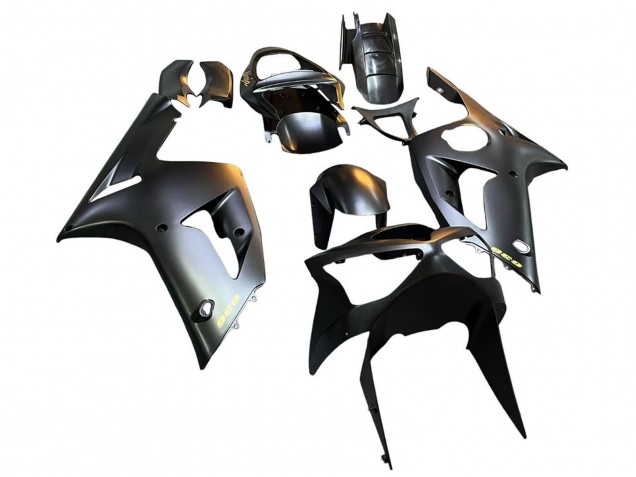 2003-2004 Kawasaki ZX6R Motorcycle Fairings - Matte Black Gold 636