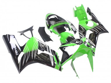 Cheap 2003-2004 Kawasaki ZX6R Motorcycle Fairings - Green White Black