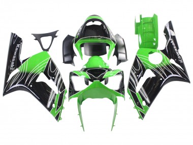 Cheap 2003-2004 Kawasaki ZX6R Motorcycle Fairings - Green White Black