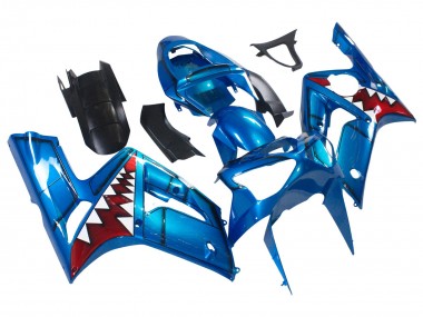 Cheap 2003-2004 Kawasaki ZX6R Motorcycle Fairings - Blue White Red Shark