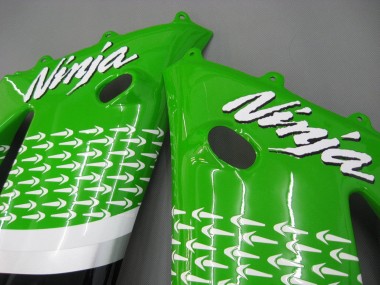 Cheap 2003-2004 Kawasaki ZX6R Motorcycle Fairings - Green White Black Elf Bridgestone