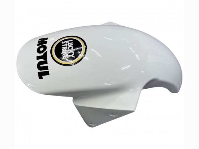 2003-2004 Kawasaki ZX6R Motorcycle Fairings - White Black Motul Lucky Strike