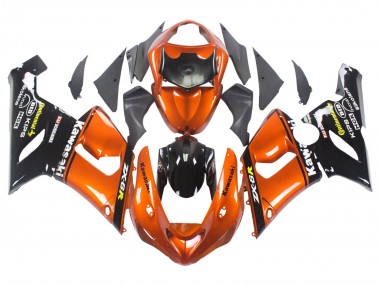 Cheap 2005-2006 Kawasaki ZX6R Motorcycle Fairing - Orange Black
