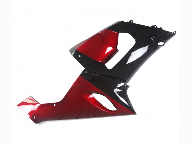2005-2006 Kawasaki ZX6R Motorcycle Fairing - Red Glossy Black