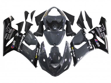 Cheap 2005-2006 Kawasaki ZX6R Motorcycle Fairings - Dark Grey Black