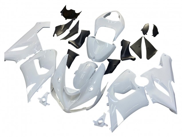 2005-2006 Kawasaki ZX6R Motorcycle Fairings - White