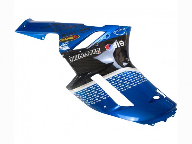 2007-2008 Kawasaki ZX6R Motorcycle Fairings - Black Blue Elf