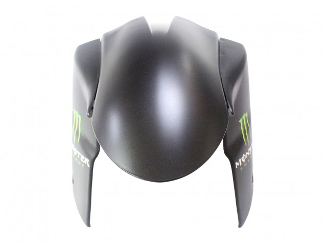 2007-2008 Kawasaki ZX6R Motorcycle Fairings - Black White Red with White Snow Decal Ninja Elf