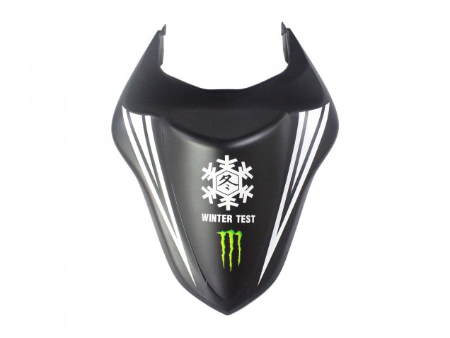 2007-2008 Kawasaki ZX6R Motorcycle Fairings - Black White Red with White Snow Decal Ninja Elf