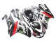 2007-2008 Kawasaki ZX6R Motorcycle Fairings - Black White Red with White Snow Decal Ninja Elf