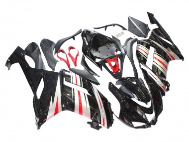 Cheap 2007-2008 Kawasaki ZX6R Motorcycle Fairings - Black Silver Red Ninja