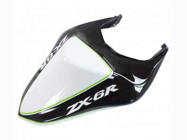 2007-2008 Kawasaki ZX6R Motorcycle Fairings - Black White Ninja