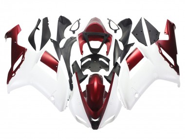 Cheap 2007-2008 Kawasaki ZX6R Motorcycle Fairing - White Red