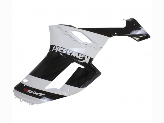 2007-2008 Kawasaki ZX6R Motorcycle Fairing - White Black