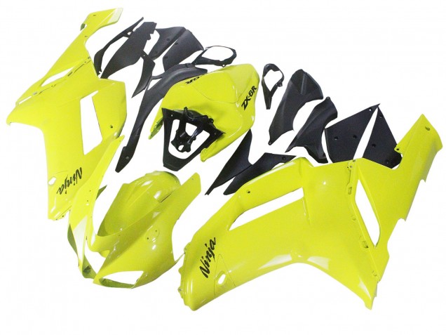 2007-2008 Kawasaki ZX6R Motorcycle Fairings - Yellow Ninja
