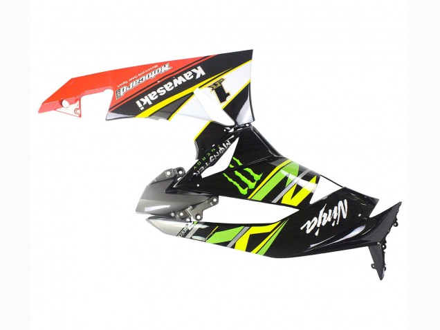 2009-2012 Kawasaki ZX6R Motorcycle Fairings - Green Glossy Black Yellow White Red Elf Monster