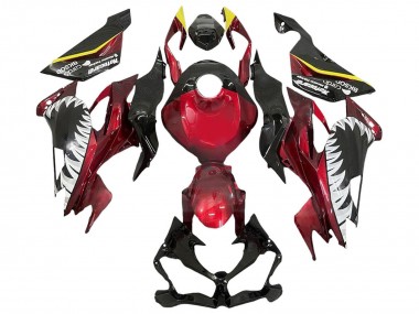 Cheap 2013-2018 Kawasaki ZX6R Motorcycle Fairings - Red Yellow Black White Shark