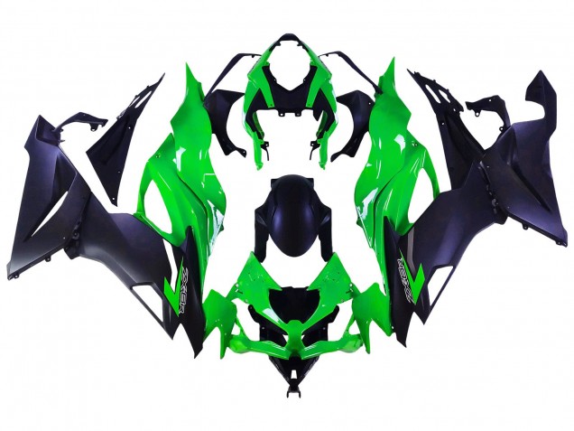 2019-2022 Kawasaki ZX6R Motorcycle Fairings - Green Matte Black