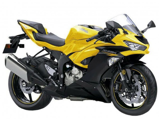 2019-2022 Kawasaki ZX6R Motorcycle Fairings - Yellow Matte Black