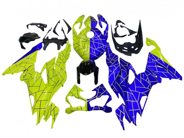 2019-2022 Kawasaki ZX6R Motorcycle Fairings - Blue Yellow