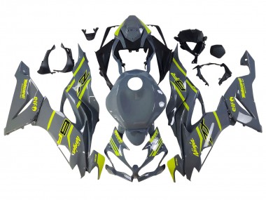 Cheap 2019-2022 Kawasaki ZX6R Motorcycle Fairings - Nardo Grey Yellow