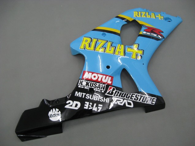 2000-2002 Suzuki GSXR1000 Motorcycle Fairings - Light Blue Yellow Black Motul Rizla