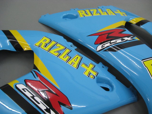 2000-2002 Suzuki GSXR1000 Motorcycle Fairings - Light Blue Yellow Black Motul Rizla