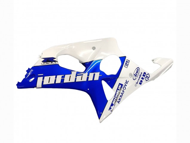 2000-2002 Suzuki GSXR1000 Motorcycle Fairings - White Blue Jordan 59