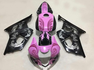 Cheap 2003-2004 Suzuki GSXR 1000 Motorcycle Fairings - Black Pink