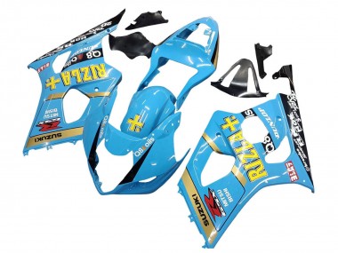 Cheap 2003-2004 Suzuki GSXR 1000 Motorcycle Fairings - Light Blue Yellow Black Rizla Motul