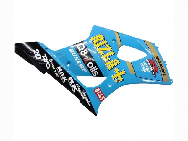 2003-2004 Suzuki GSXR 1000 Motorcycle Fairings - Light Blue Yellow Black Rizla Motul