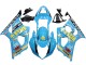 2003-2004 Suzuki GSXR 1000 Motorcycle Fairings - Light Blue Yellow Black Rizla Motul