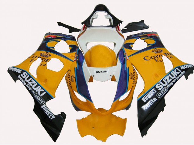 2003-2004 Suzuki GSXR 1000 Motorcycle Fairings - Yellow White Blue Black Corona